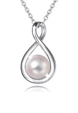 nice silver infinity pendant pearl birthstone baby necklace